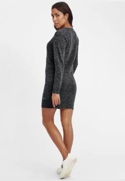 OXMO Oxnatti - Gebreide Jurk - Charcoal -Oxmo 57ad474f9580493b96fe680a204dce9e