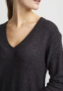 OXMO Oxida - Gebreide Jurk - Dark Grey Melange -Oxmo bbda7fefa4dc4f87887eb3460a91b891