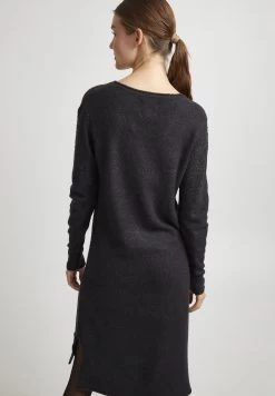 OXMO Oxida - Gebreide Jurk - Dark Grey Melange -Oxmo c085f9f8ebe44eb68439e71fbc71cc12